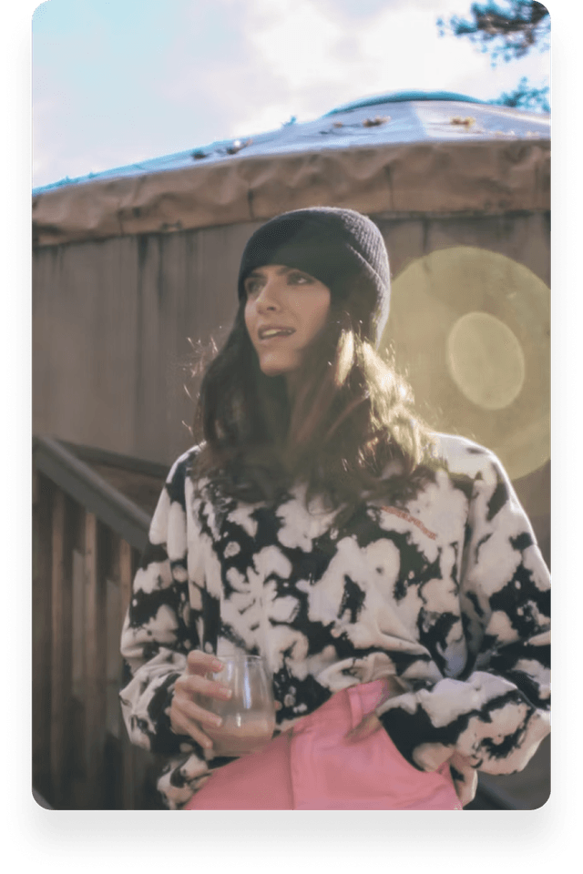 Influencer with product